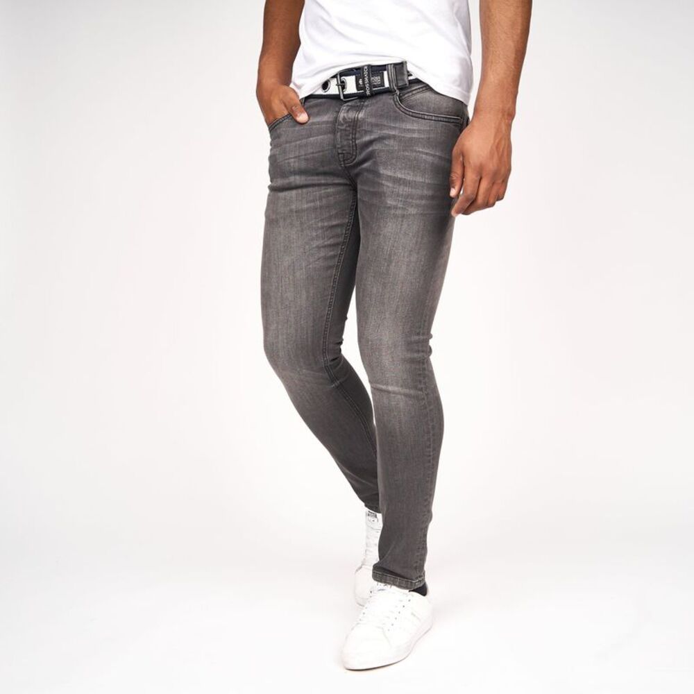 Crosshatch Mens Barbeck Slim Jeans / Grey Wash